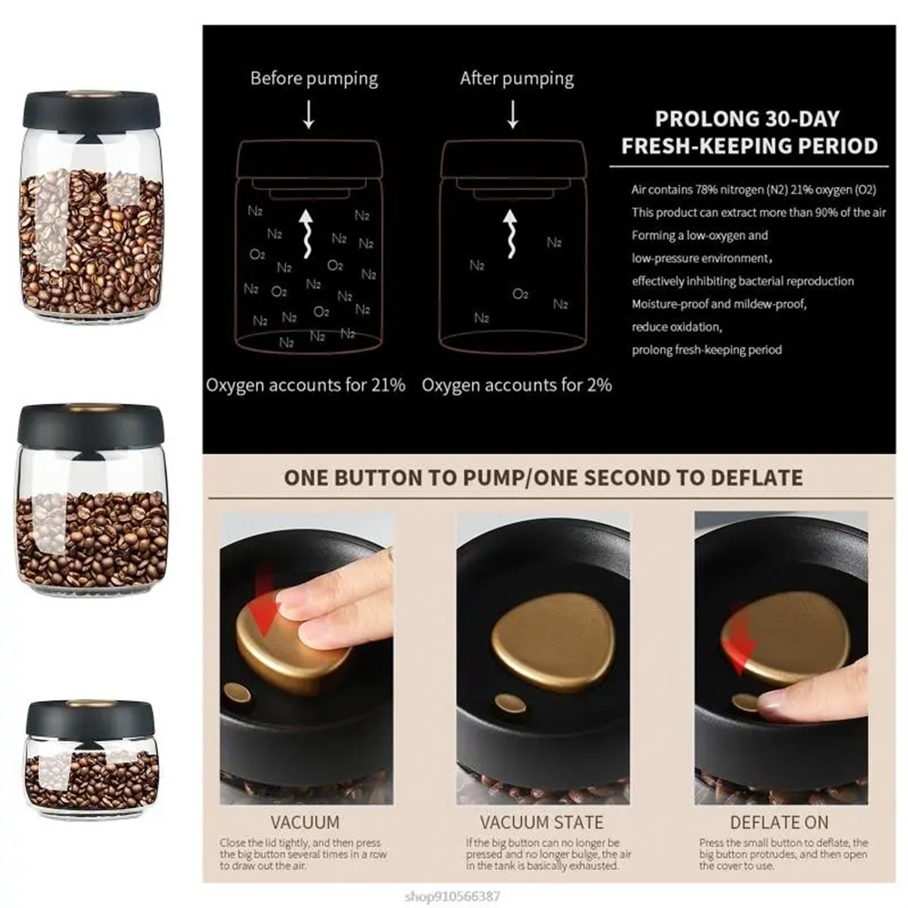 1pack Coffee Bean Storage Cont - огляд і ціна Meal Prep Glass Containers