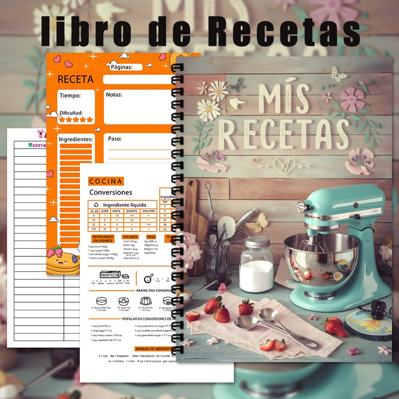 A5 Spanish Recipe Spiral Noteb - огляд і ціна Meal Prep Book