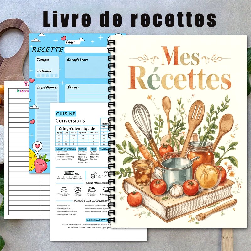 A5 French Recipe Notebook, Rec - огляд і ціна Meal Prep Book
