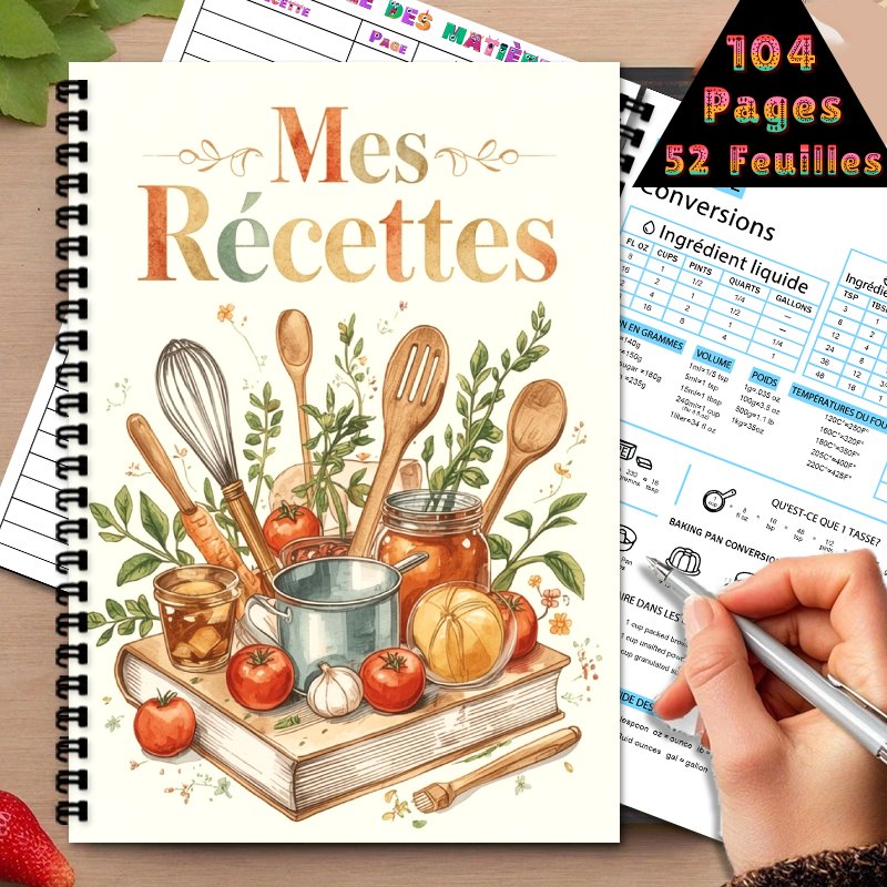 A5 French Recipe Notebook, Rec - огляд і ціна Meal Prep Book