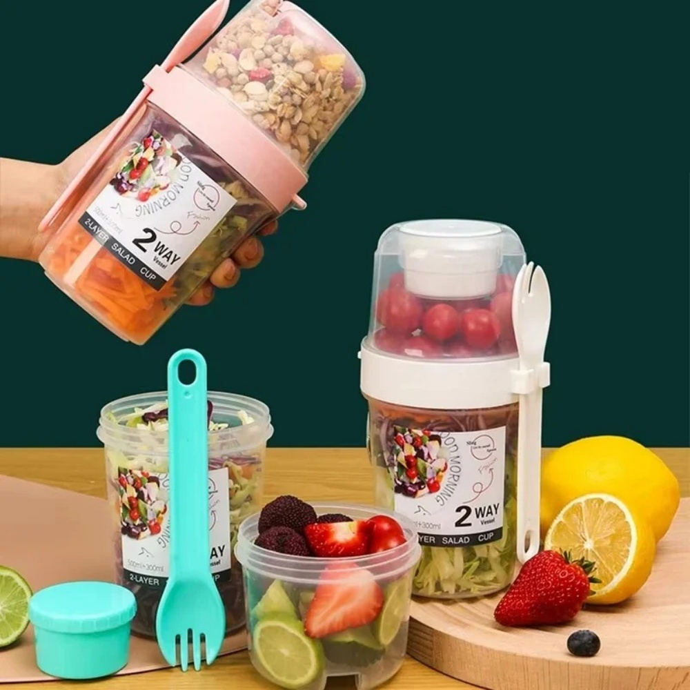 Portable Salad Cup Breakfast C - огляд і ціна Meal Prep Glass Containers