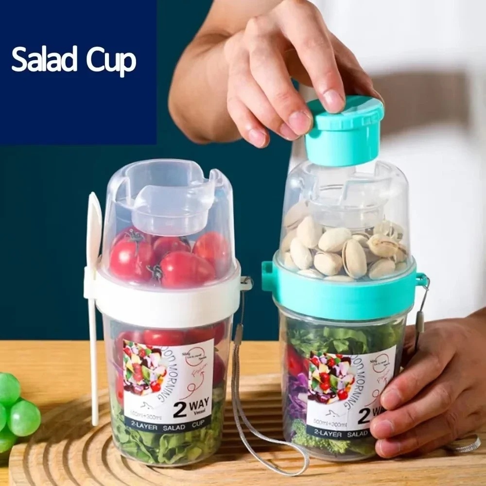 Portable Salad Cup Breakfast C - огляд і ціна Meal Prep Glass Containers