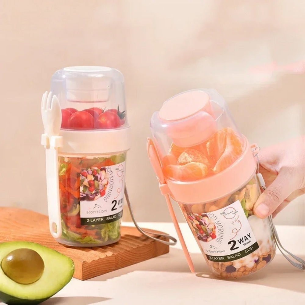Portable Salad Cup Breakfast C - огляд і ціна Meal Prep Glass Containers