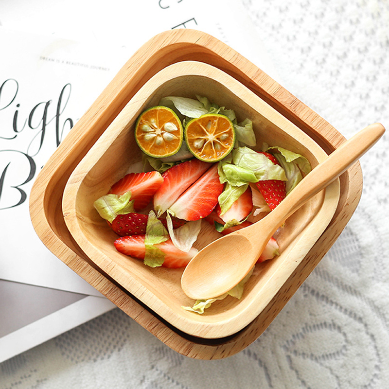 1Pc Square Wood Bowl 4 Size Fr - огляд і ціна Meal Prep Bowl