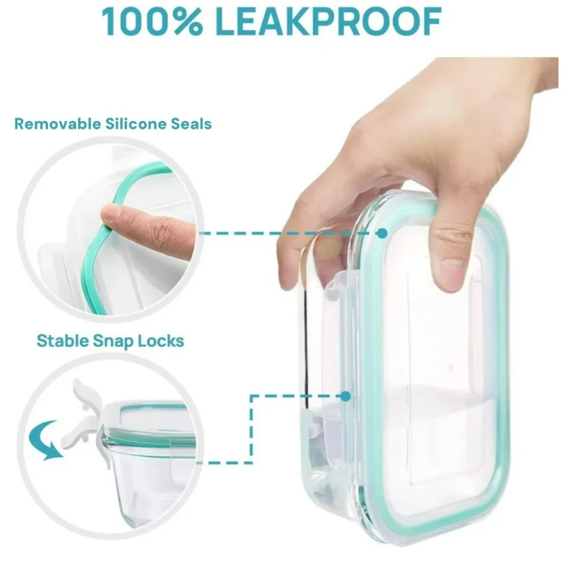 Glass Lunch Box Food Storage C - огляд і ціна Meal Prep Glass Containers