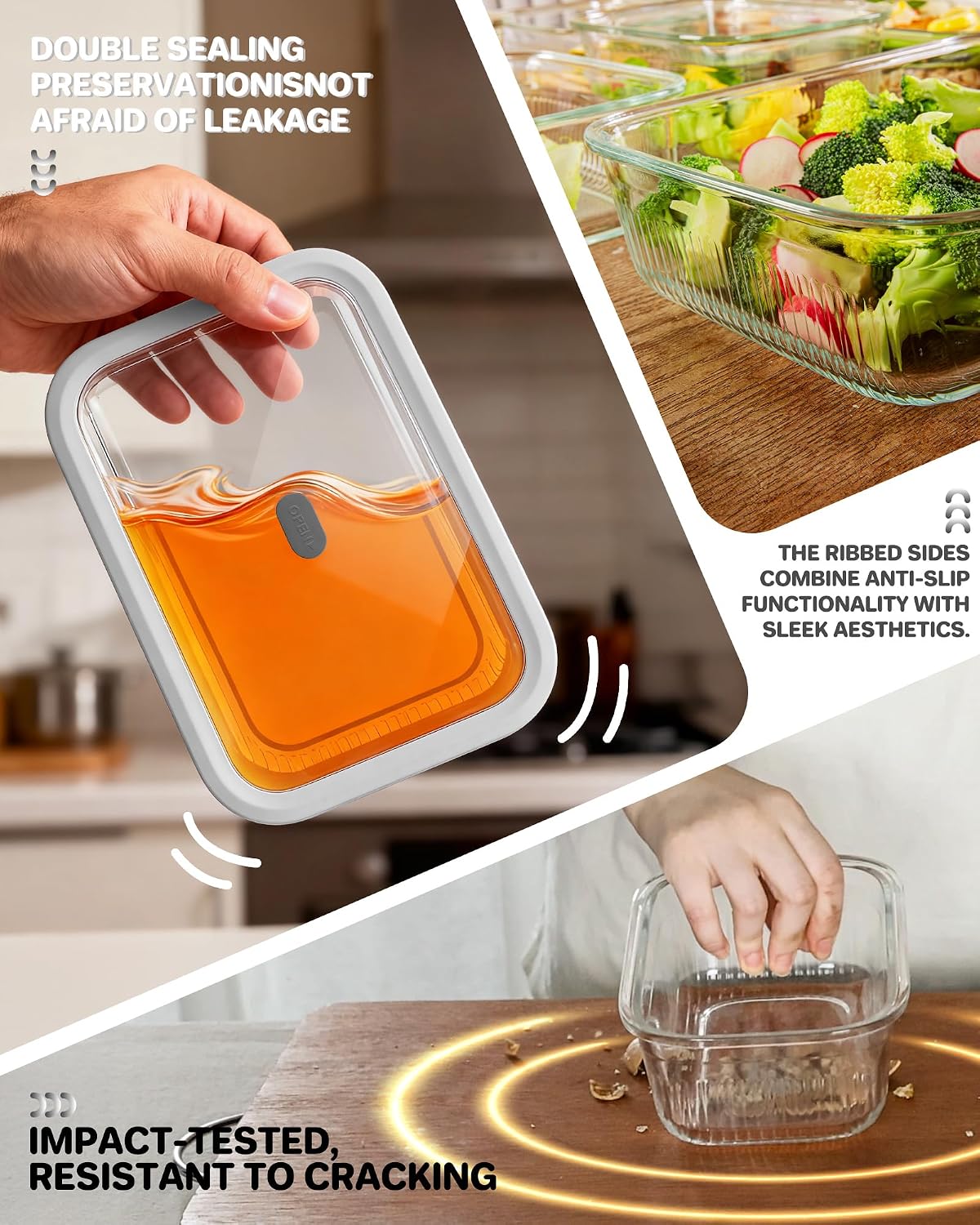 2 Pack Glass Food Storage Cont - огляд і ціна Meal Prep Glass Containers
