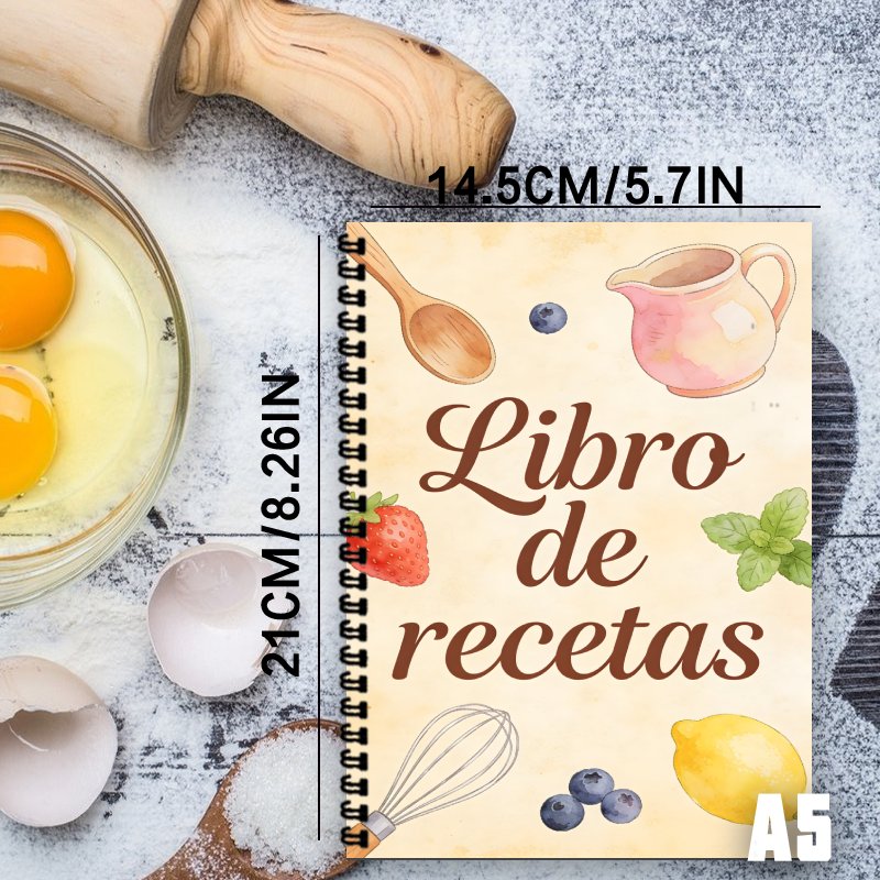 A5 Paper Spanish Recipe Book,  - огляд і ціна Meal Prep Book