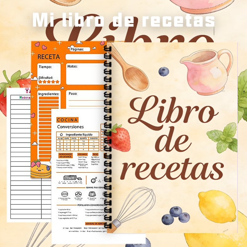 A5 Paper Spanish Recipe Book,  - огляд і ціна Meal Prep Book