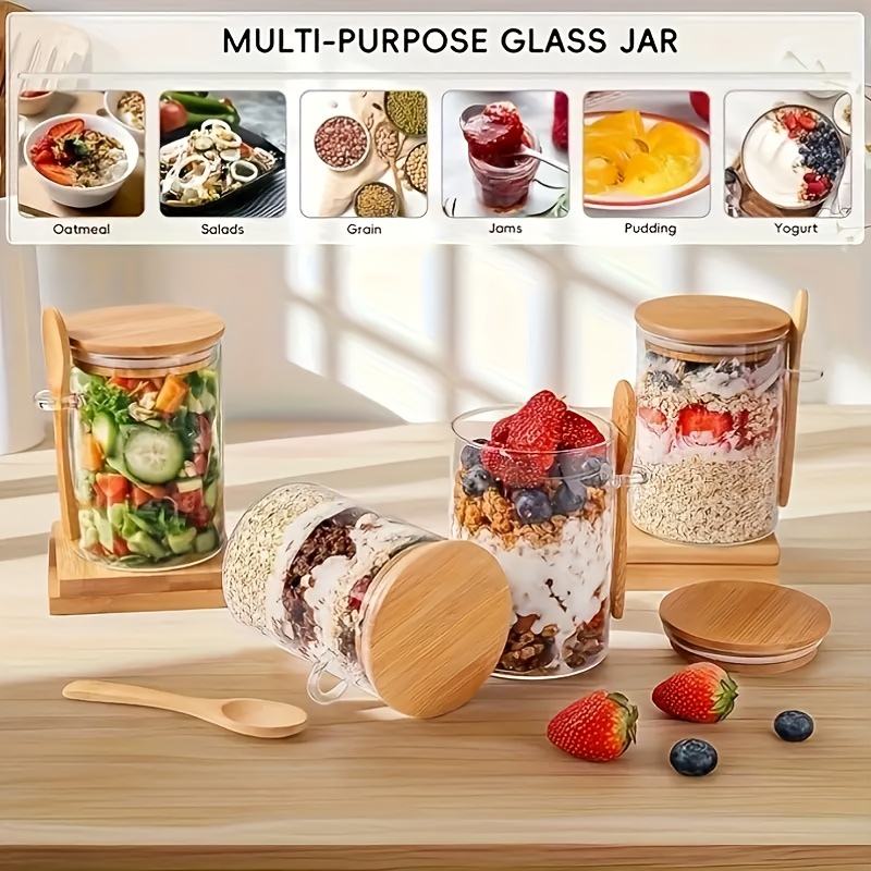 1/2/4/8Pcs Oatmeal Glass Cup S - огляд і ціна Meal Prep Glass Containers