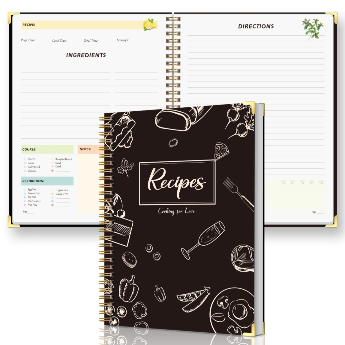 Recipe Journal Notebook with S - огляд і ціна Meal Prep Book