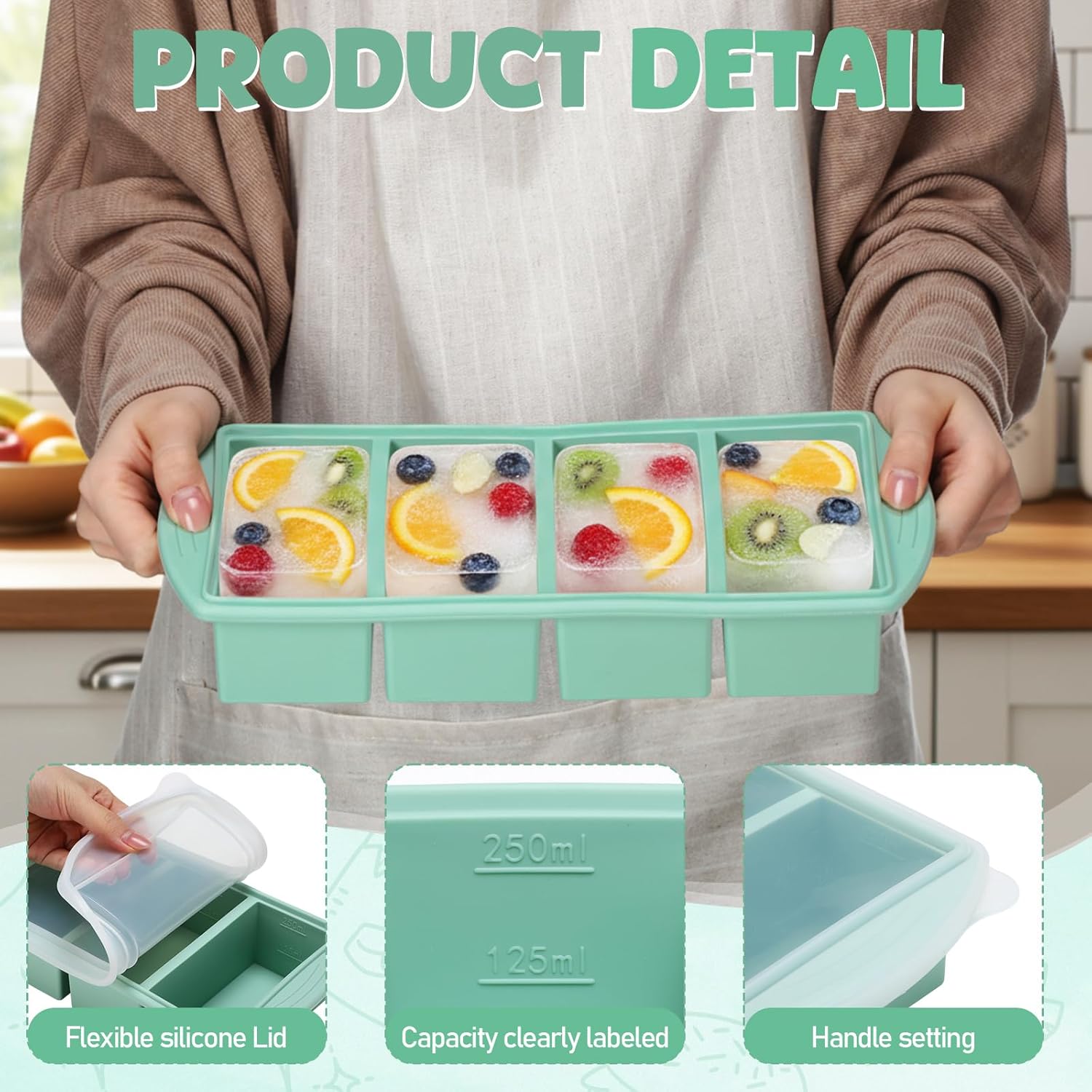 Silicone Freezer Tray with Lid - огляд і ціна Meal Prep Chia Pudding