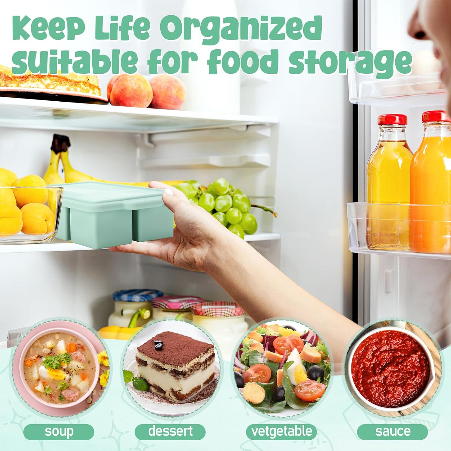 Silicone Freezer Tray with Lid - огляд і ціна Meal Prep Chia Pudding
