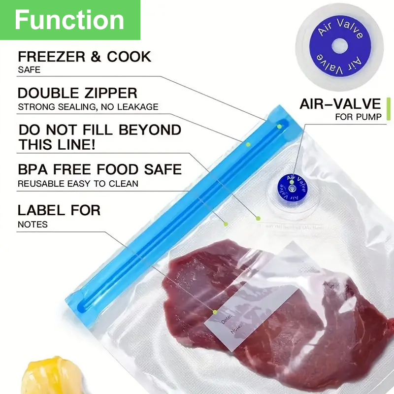 25PCS Reusable Vacuum Sealer B - огляд і ціна Meal Prep Seafood