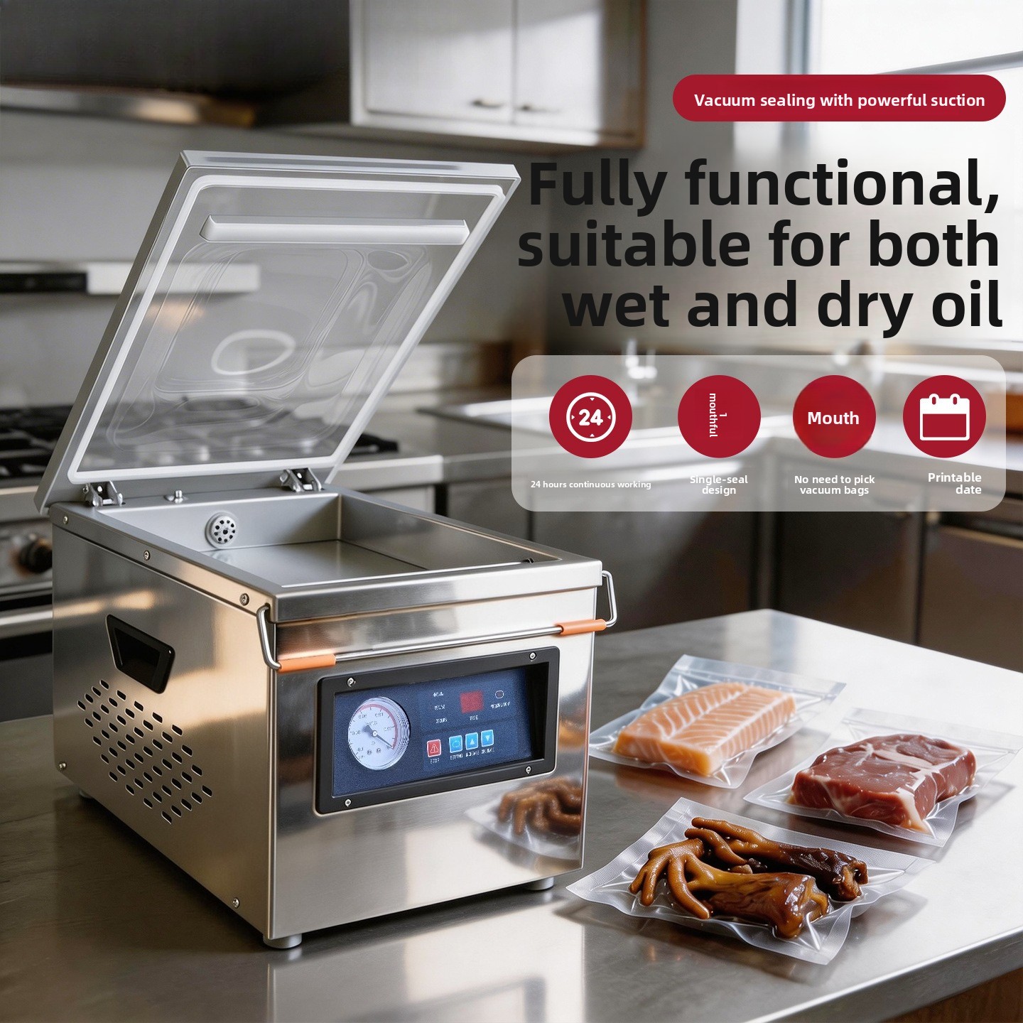 Stainless Steel Food Vacuum Se - огляд і ціна Meal Prep Seafood