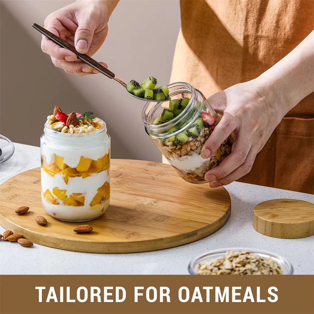 yes4 pack 16oz Overnight Oats  - огляд і ціна Meal Prep Jars With Lids