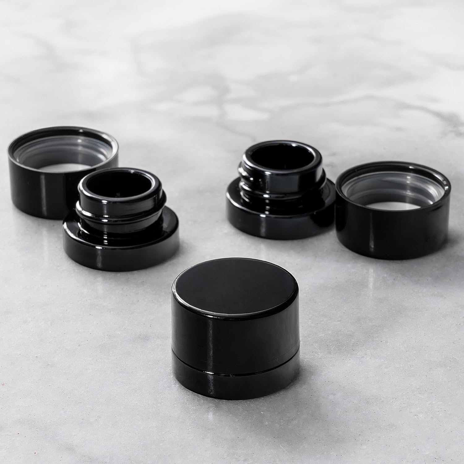 5ml Thick Black Glass Jars wit - огляд і ціна Meal Prep Glass Containers
