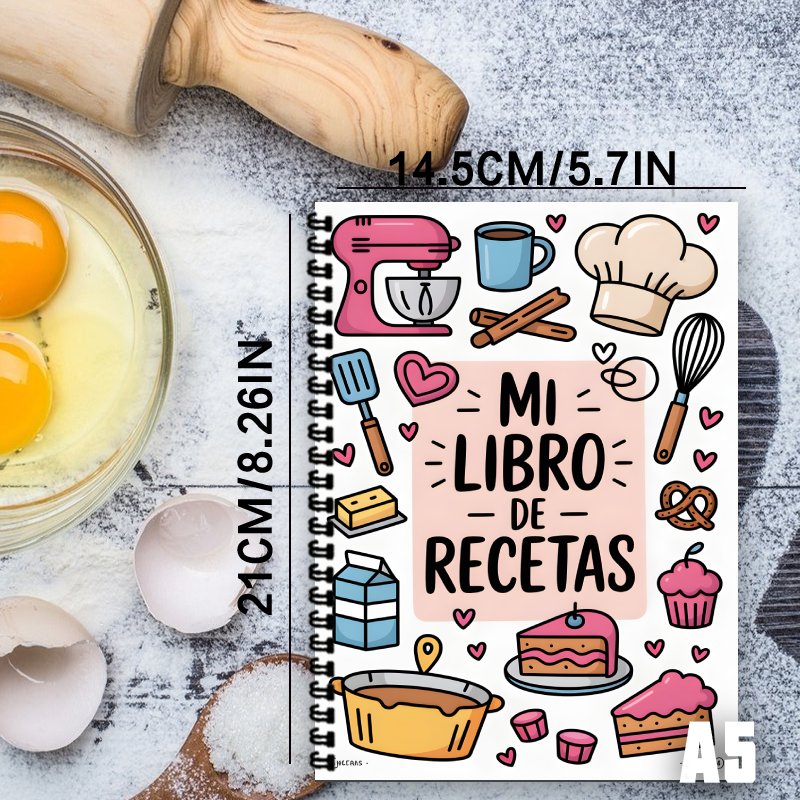 A5 Spanish Recipe Spiral Noteb - огляд і ціна Meal Prep Book
