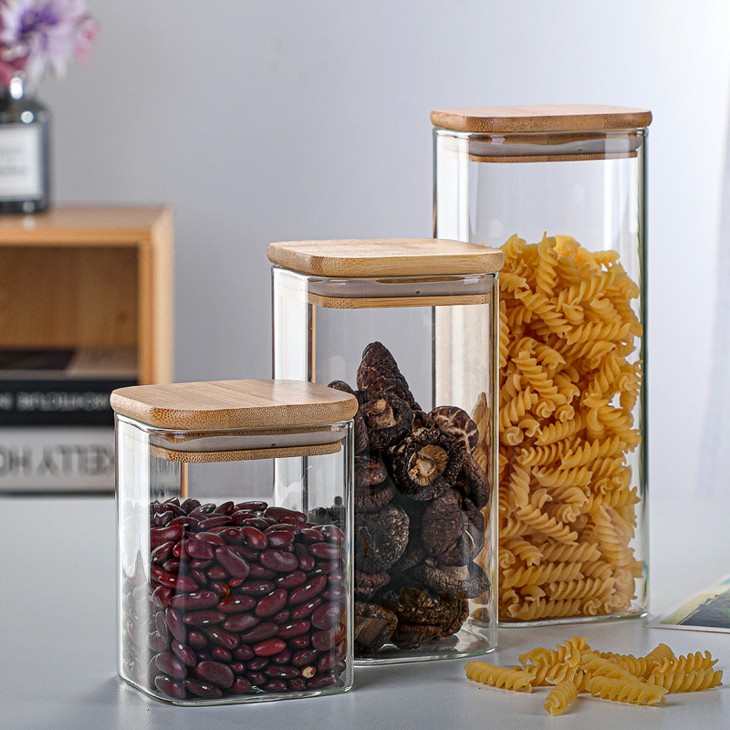 Bamboo Glass Tins Transparent  - огляд і ціна Meal Prep Glass Containers