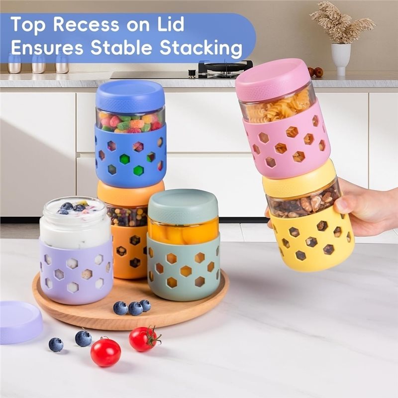 ABMH-Glass Jars With Airtight  - огляд і ціна Meal Prep Jars With Lids